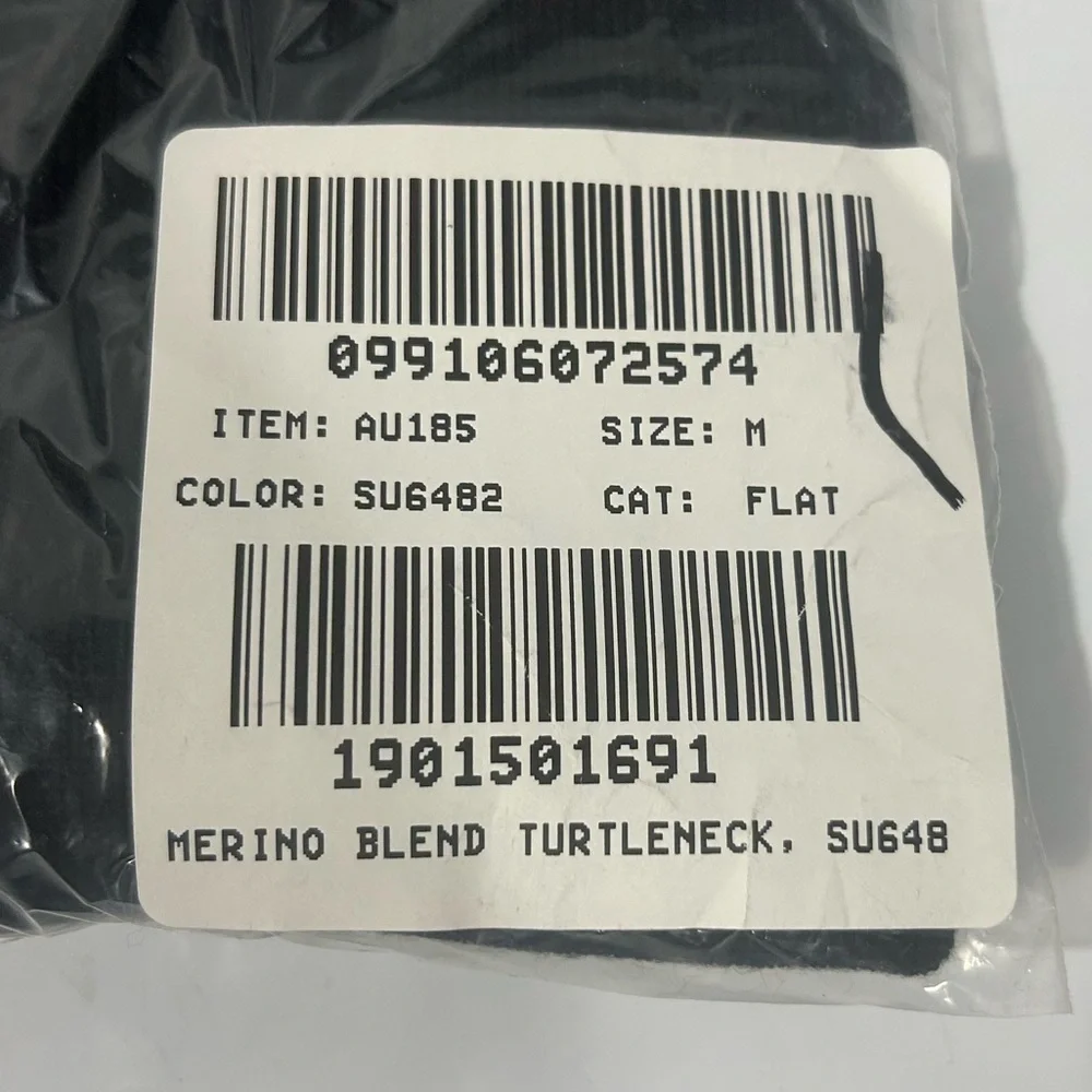 NEW J.Crew Factory Machine-washable merino wool-blend turtleneck Size M Black